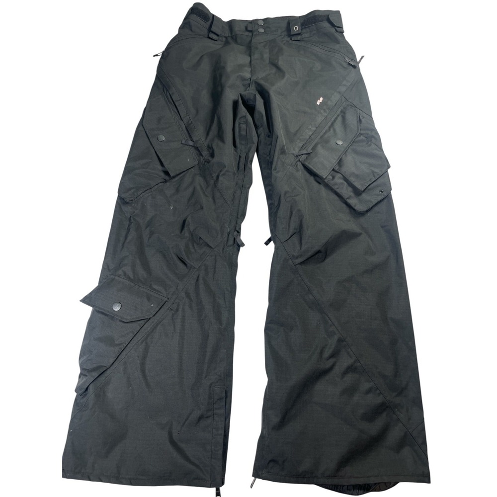 Foursquare Outerwear Cargo Snowboard Ski Pants Men's Large Black Waterproof